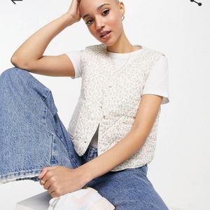 Monki Nana quilted button down vest